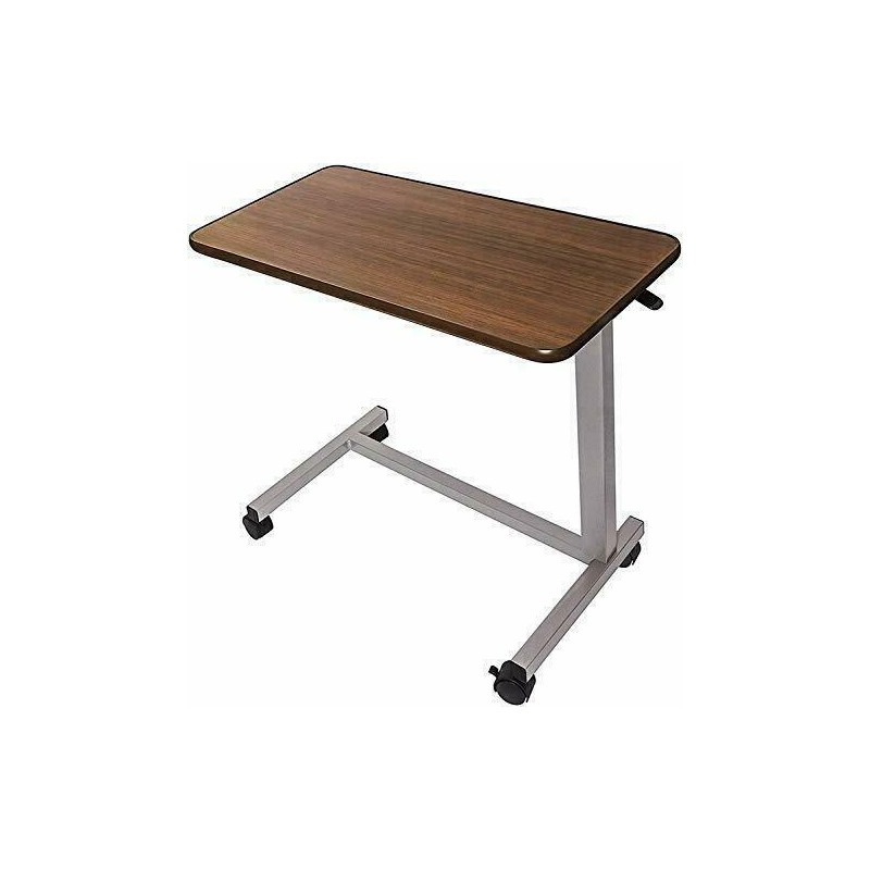 Vaunn  medical Medical Adjustable Overbed Table with Wheels - Walnut M880N-IVGY-YYVM